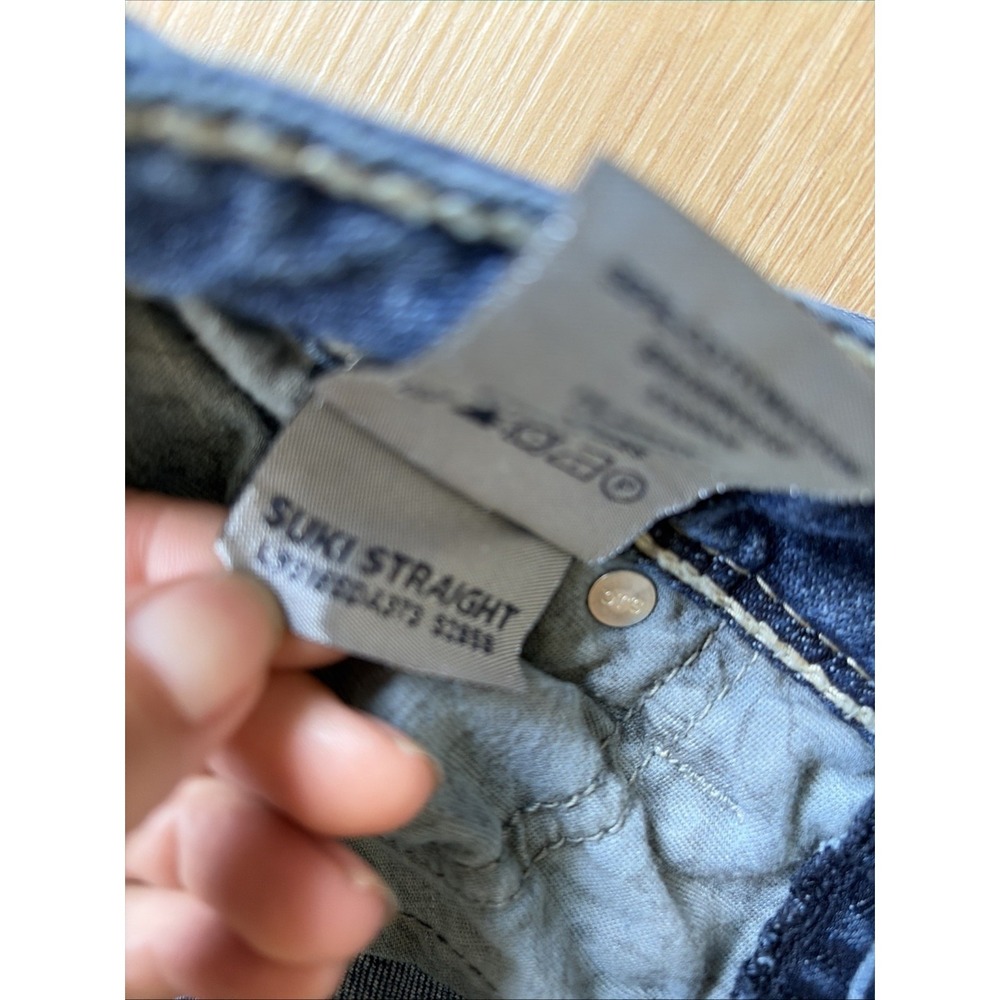 Silver Jean Co Suki Straight Denim Women's Jeans W29/L32 (30) Dark Blue Stretch - Picture 4 of 9
